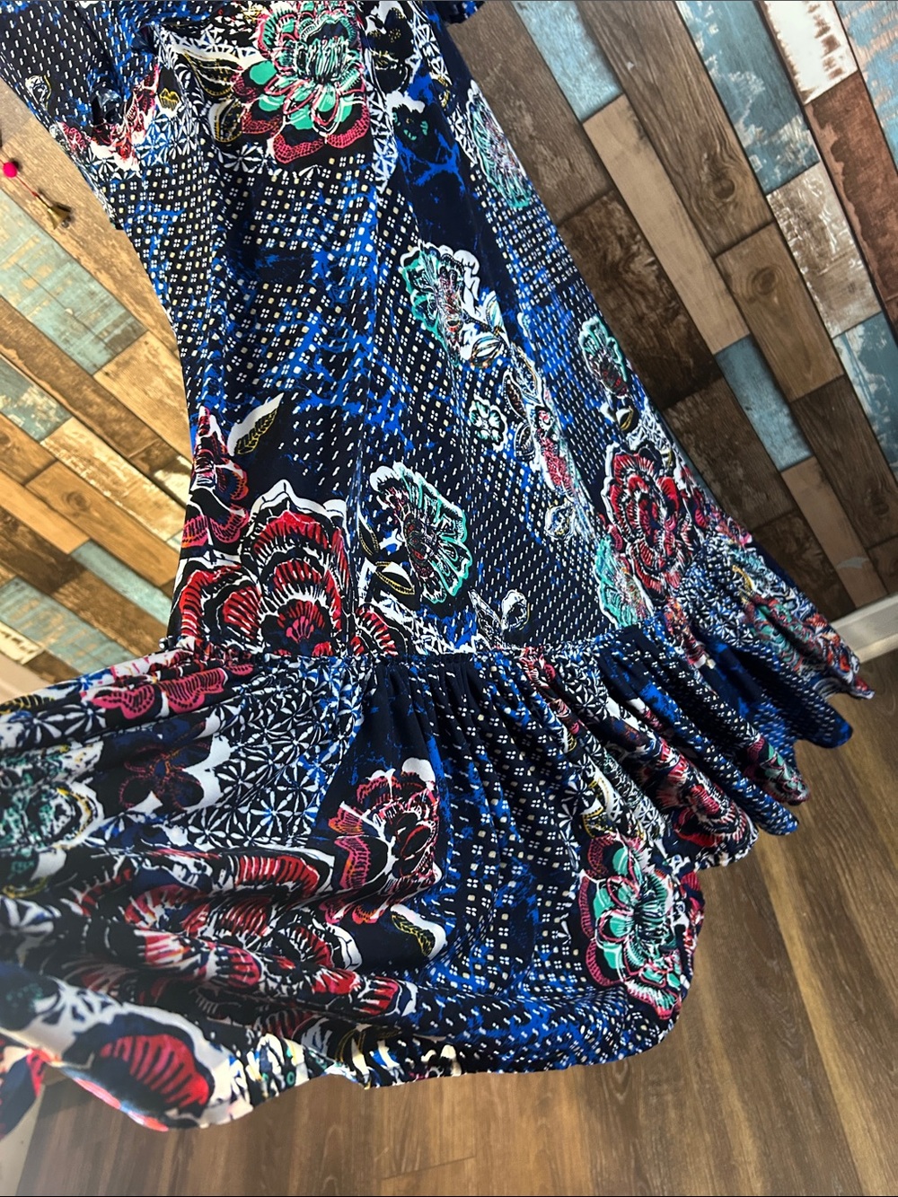 Rafaella Navy Floral & Multicolor Print Midi Dress - Picture 10 of 16